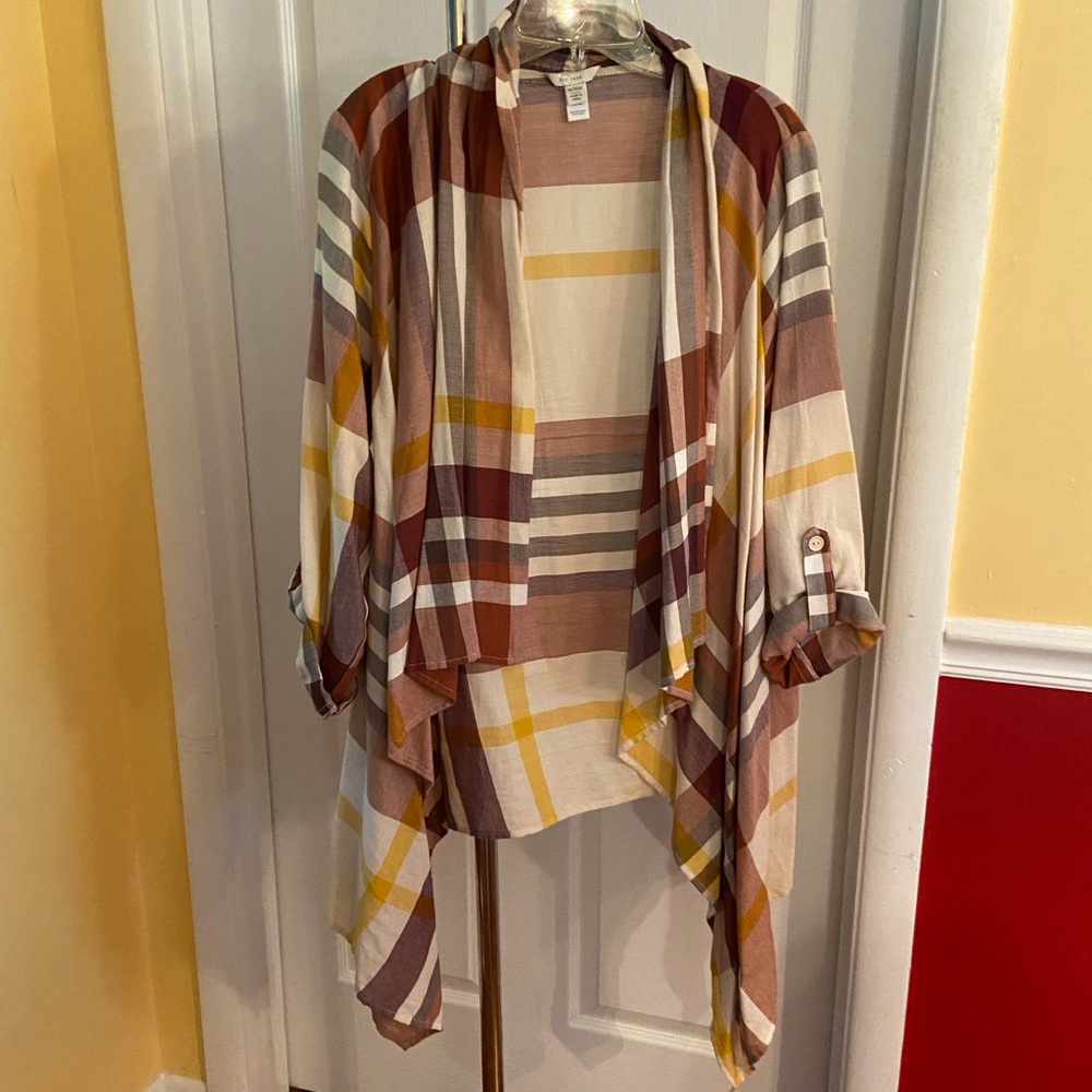 Cato Plaid Shawl Style Jacket